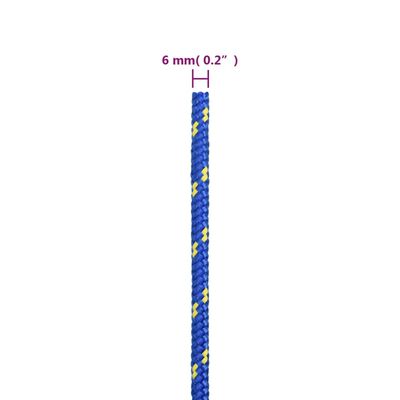 vidaXL Linka żeglarska, niebieska, 6 mm, 250 m, polipropylen