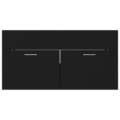 vidaXL Szafka pod umywalkę, czarna, 90x38,5x46 cm, płyta wiórowa