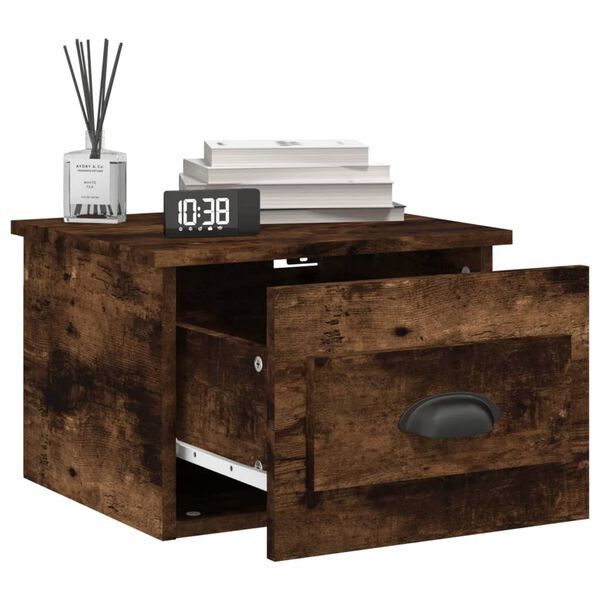 vidaXL Wiszące szafki nocne, 2 szt., przydymiony dąb, 41,5x36x28 cm