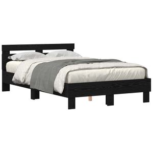 vidaXL Ramka ł&oacute;żka Czarny Dąb 135 x 190 cm Drewno inżynieryjne