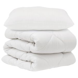 vidaXL Zestaw kołder z poduszką 2 pcs Biały Mikrofibra