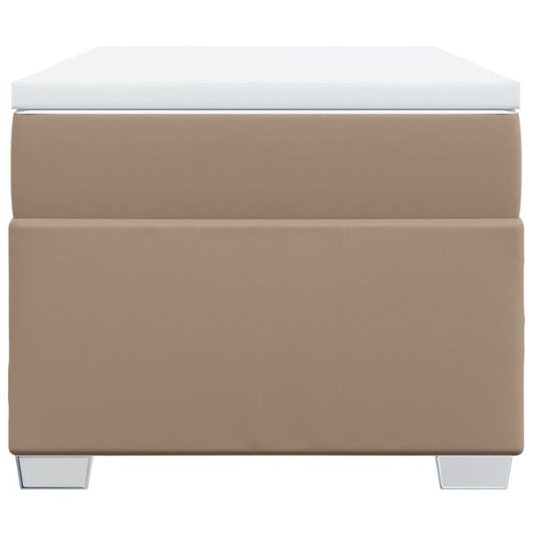 vidaXL Ł&oacute;żko kontynentalne z materacem, cappuccino, ekosk&oacute;ra 100x200cm