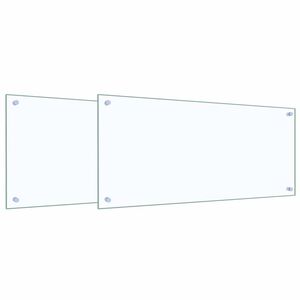 vidaXL Panel kuchenny 2 szt. przezroczysty 90 x 40 cm szkło hartowane