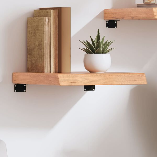 vidaXL P&oacute;łka, brązowa, 40x40x(2-6) cm, lakierowane lite drewno dębowe