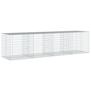 vidaXL Kosz gabionowy z pokrywą, 400x100x100 cm, galwanizowane żelazo