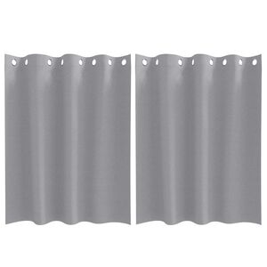 vidaXL Firany blackout z k&oacute;łkami 2 pcs Jasnoszary 140 x 140 cm