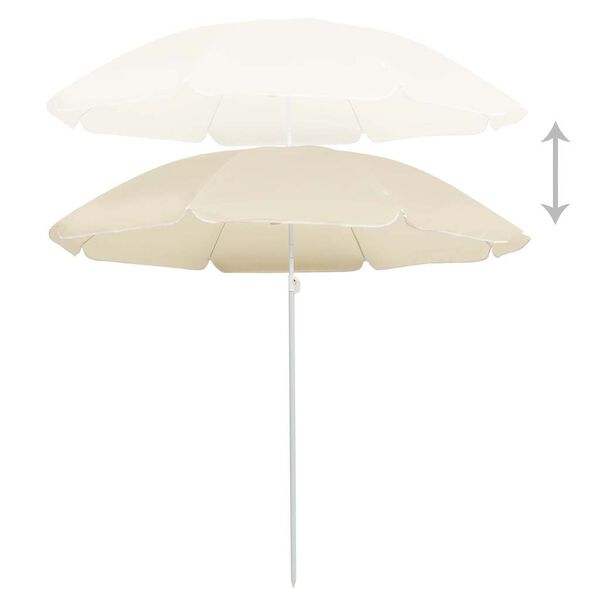 vidaXL Parasol ogrodowy na stalowym słupku, piaskowy, 180 cm
