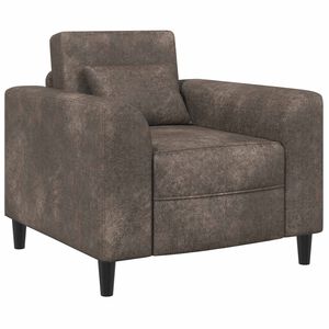 vidaXL Fotel ciemnoszary Sk&oacute;ra zamszowa