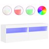 vidaXL Ścienne szafki TV z LED, 2 szt., białe, 60x30x40 cm