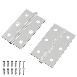 vidaXL Zawias Gładki 2 pcs Srebrny 58 x 35 x 1 mm Stal