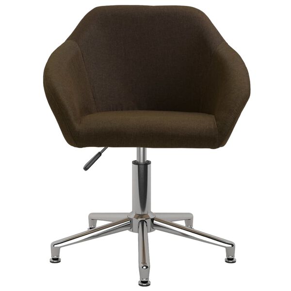 vidaXL Obrotowe krzesła stołowe, 4 szt., ciemnobrązowe, obite tkaniną