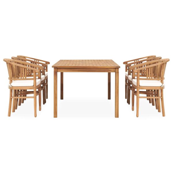 vidaXL 7-cz. zestaw mebli ogrodowych z poduszkami, lite drewno tekowe