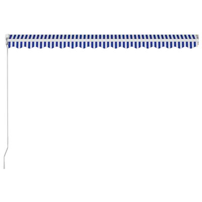 vidaXL Ręcznie zwijana markiza, 400 x 300 cm, niebiesko-biała