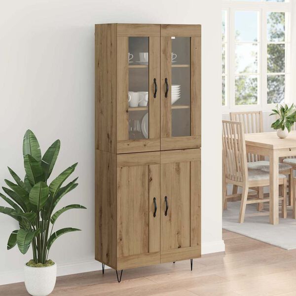 vidaXL Highboard Dąb rzemieślniczy 69,5 x 34 x 90 cm