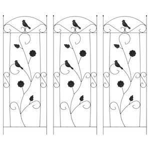 vidaXL Ogrodzenie Ogrodowe 3 szt. Czarny 110 x 40 cm Stal