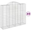 vidaXL Kosze gabionowe, 9 szt, 200x50x160/180 cm, galwanizowane żelazo