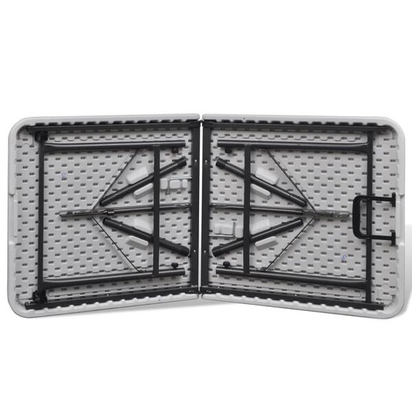 vidaXL Składany st&oacute;ł do ogrodu, 122 cm, HDPE, biały