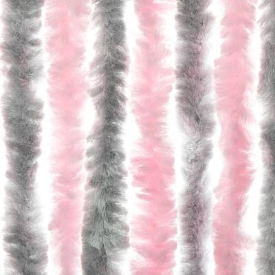 vidaXL Zasłona przeciwko owadom, srebrno-różowa, 56x200 cm, szenilowa