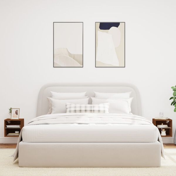 vidaXL Ścienne szafki TV z LED, 2 szt., brązowy dąb, 30x28,5x30 cm