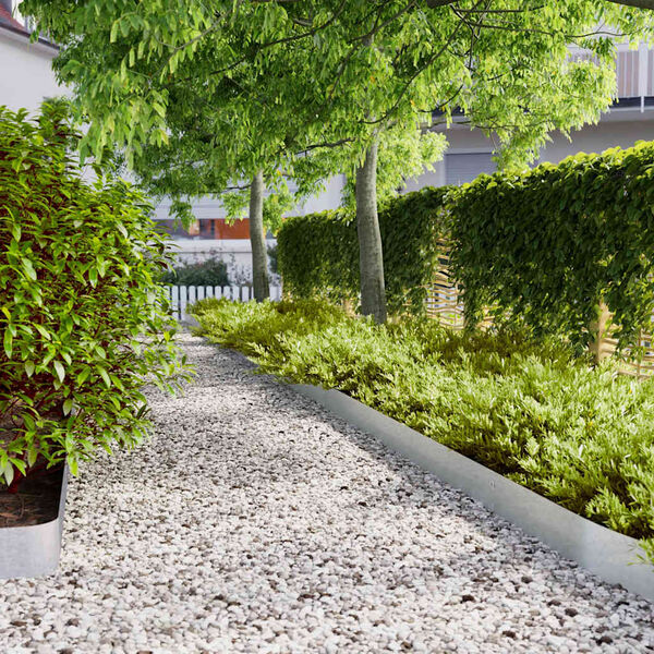 vidaXL Obrzeża trawnikowe 50 szt. 15x103 cm Stal ocynkowana