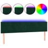 vidaXL Zagł&oacute;wek do ł&oacute;żka z LED, ciemnozielony, 180x5x78/88 cm, aksamit