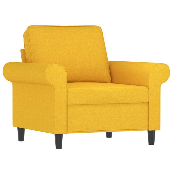 vidaXL Fotel z podn&oacute;żkiem, jasnoż&oacute;łty, 60 cm, tkanina