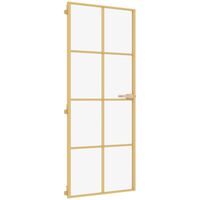 vidaXL Drzwi wewnętrzne, złote, 93x201,5 cm, szkło i aluminium
