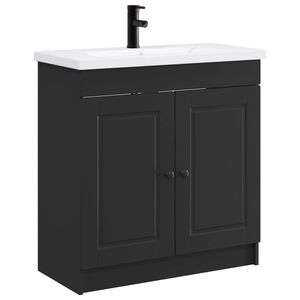 vidaXL Zestaw mebli łazienkowych Czarny 78,5 x 37,5 x 81 cm