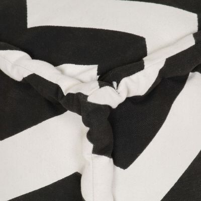 vidaXL Kwadratowy puf bawełniany ze wzorem, 40 x 40 cm, czarno-biały
