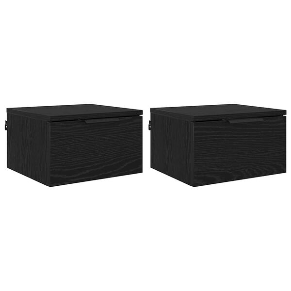 vidaXL Szafka Nocna z szufladą 2 pcs Czarny Dąb 34 x 30 x 20 cm