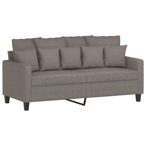 vidaXL Sofa 2-osobowa, kolor taupe, 140 cm, tapicerowana tkaniną