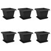 vidaXL Doniczki 6 pcs Czarny 38 x 38 x 30 cm Z tworzywa sztucznego