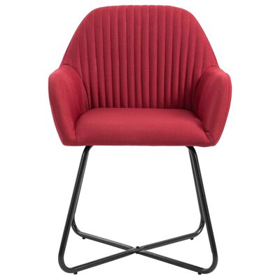 vidaXL Krzesła do jadalni, 2 szt., czerwone wino, tapicerowane tkaniną