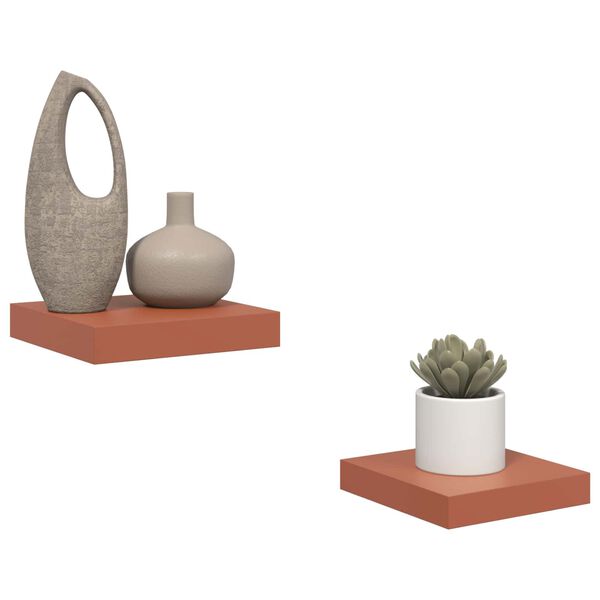 vidaXL P&oacute;łka ścienna z przechowywaniem 2 pcs Czerwony 23 x 23,5 x 4 cm