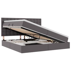 vidaXL Ł&oacute;żko z miejscem do przechowywania Szary 200 x 200 cm