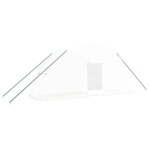 vidaXL Szklarnia ze stalową ramą, biała, 12 m&sup2;, 6x2x2,85 m