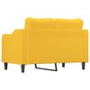 vidaXL Sofa 2-osobowa, jasnoż&oacute;łta, 120 cm, tapicerowana tkaniną