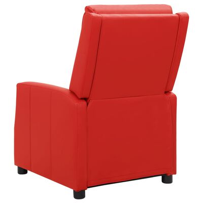 vidaXL Fotel podnoszony, rozkładany, czerwony, sztuczna skóra