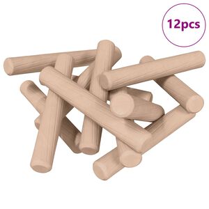 vidaXL Drewniane kołki 12 pcs Brązowy &Oslash;6 x 40 mm Lite drewno