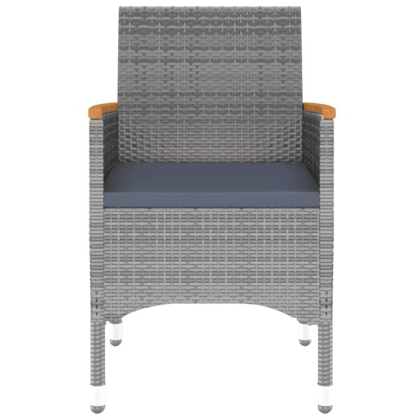 vidaXL 7-częściowy zestaw mebli ogrodowych, polirattan, szary