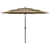 vidaXL 3-poziomowy parasol na aluminiowym słupku, kolor taupe, 3 m