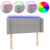 vidaXL Zagł&oacute;wek do ł&oacute;żka z LED, jasnoszary, 83x16x78/88 cm, tkanina