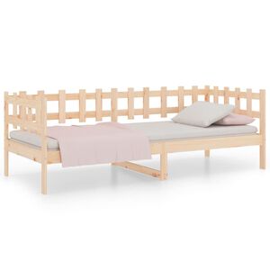 vidaXL Ł&oacute;żko dzienne bez materaca, 90x200 cm, lite drewno sosnowe