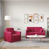 vidaXL Sofa 2 pcs Czerwone wino 138 x 78 x 80 cm Aksamit