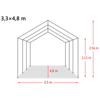 vidaXL Namiot dla bydła, PVC 550 g/m², 3,3 x 4,8 m, ciemnozielony