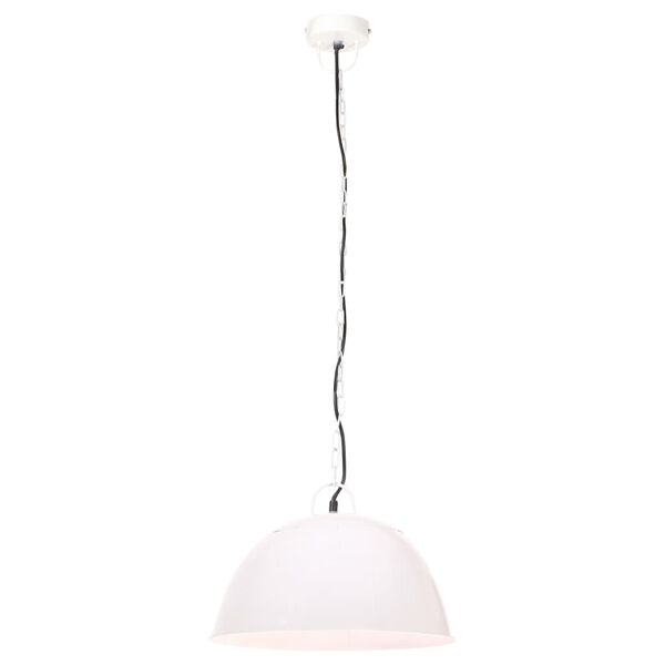 vidaXL Industrialna lampa wisząca, 25 W, biała, okrągła, 41 cm, E27