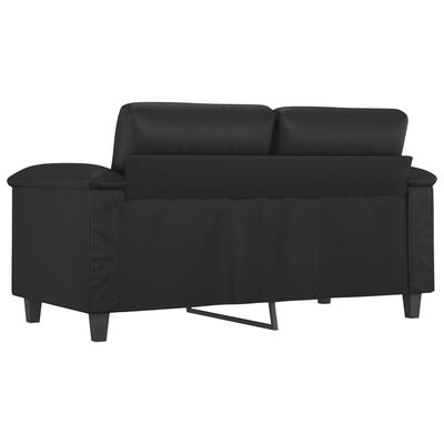 vidaXL 2-osobowa sofa, czarna, 120 cm, sztuczna skóra