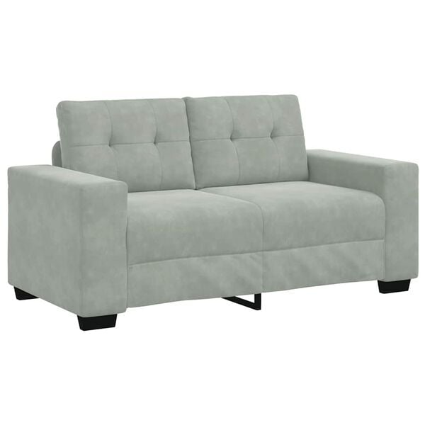 vidaXL Sofa dwuosobowa Jasnoszara 160x77x82 cm Aksamit