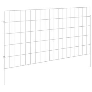 vidaXL Ogrodzenie z palikami 24 szt. 95 x 50 cm Stal ocynkowana