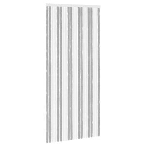 vidaXL Firanka owadobojna z chenillu Szary i biały 90 x 200 cm 100% PP